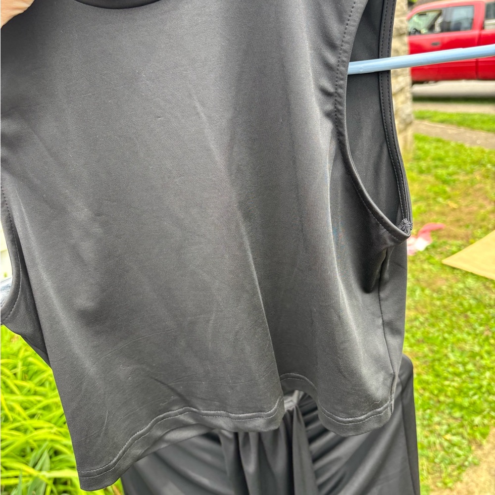 Black Sleeveless Top and skirt